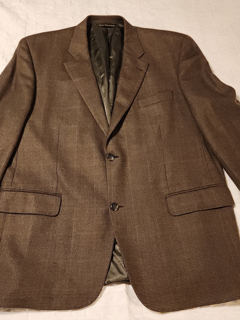 Brown Textured Two-Button Blazer - Classic Tailored Sport Coat
